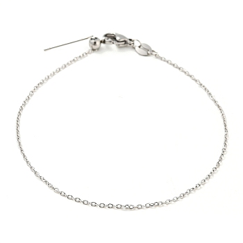 304 Stainless Steel Add a Bead Adjustable Cable Chains Bracelets for Women, Stainless Steel Color, 21.7x0.1cm.