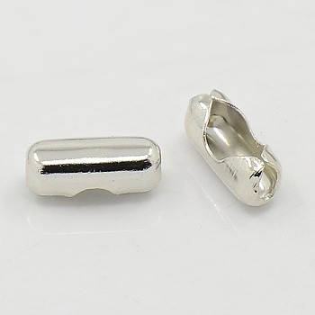 Iron Ball Chain Connectors, Platinum Color, 10mm long, 4mm wide, 4mm thick, hole: 2.5mm, Fit for 3.2mm ball chain