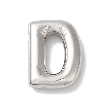 Non-Tarnish 304 Stainless Steel Pendants, Letter Charm, Letter D, 21x16x5mm, Hole: 3x2mm