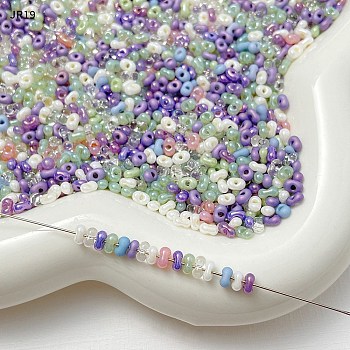 Glass Beads, Oval, for DIY Bracelet Accessories, Purple, 4x3x2mm, Hole: 0.8mm