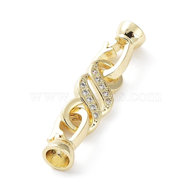 Rack Plating Brass Micro Pave Clear Cubic Zirconia Fold Over Clasps(KK-M265-10G)-2