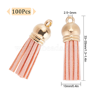 100Pcs Faux Suede Tassel Pendant Decorations(FIND-SC0003-22B)-2