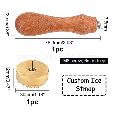 1Pc Golden Tone Brass Stamp Head(DIY-OC0012-38)-2