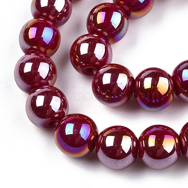Electroplate Opaque Glass Beads Strands(GLAA-T032-P8mm-AB05)-2