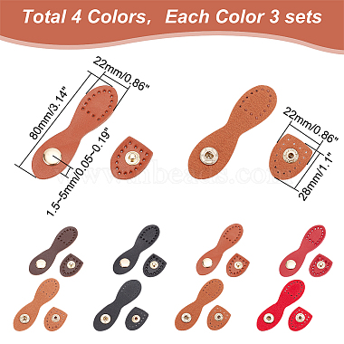 wadorn 12 juegos 4 colores bolso de cuero cosido cierre a presión(FIND-WR0009-42)-2