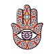 Hamsa Hand/Hand of Miriam with Evil Eye Pattern Porcelain Cup Mats(DJEW-H008-01C)-1