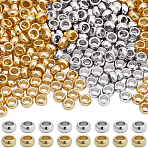 500Pcs 2 Colors 316 Surgical Stainless Steel Rondelle Crimp Beads, for Bracelets Necklace Making, Mixed Color, 1.9mm, Hole: 1mm, 250pcs/color(STAS-BBC0008-72)
