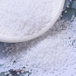 MIYUKI Round Rocailles Beads, Japanese Seed Beads, 11/0, (RR402) White, 2x1.3mm, Hole: 0.8mm, about 1111pcs/10g(X-SEED-G007-RR0402)