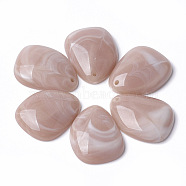 Acrylic Pendants, Imitation Gemstone Style, Rosy Brown, 30x23x7mm, Hole: 1.8mm, about 153pcs/500g(OACR-T007-02B)