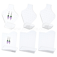 4Pcs 2 Styles Acrylic Earring Display Frame, L-shaped, Clear, 5.2~4.65x9.9~10x13.2~13.4cm, 2pcs/style(EDIS-YW0001-07)