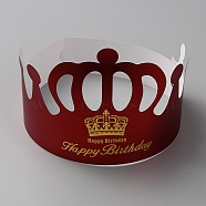 Birthday Crowns Paper Party Hat, for Kids Birthday Party Decorations Supplies, Red, 578x139x0.5mm(AJEW-WH0348-128A)