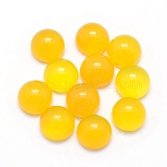 Natural Yellow Agate Cabochons, Half Round, 10x4~5mm(G-P393-R17-10MM)