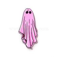 Halloween Printed Acrylic Pendants, Ghost Pattern, 45.5x21x2.4mm, Hole: 1.8mm(X-MACR-K330-10B)