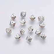 CCB Plastic Beads, Cube, Antique Silver, 8x10x8.5mm, Hole: 1mm(CCB-G006-038AS)