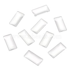 Transparent Rectangle Glass Cabochons, Clear, 38x19x6.5mm(GGLA-KS0001-02)
