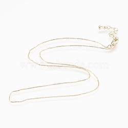 Brass Chain Necklaces, Lead Free & Cadmium Free & Nickel Free, Long-Lasting Plated, Golden, 16.92 inch(43cm), 0.6mm(X-NJEW-P222-05G)