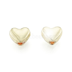 Alloy Beads, Cadmium Free & Lead Free, Heart, Light Gold, 5x6x3mm, Hole: 1.2mm(PALLOY-P284-25LG)