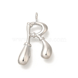 Rack Plating Brass Pendants, Cadmium Free & Lead Free, Letter A~Z Charms, Letter R, 23x14.5x4mm, Hole, 2mm(KK-I722-08P-R)