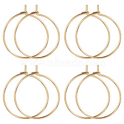100Pcs 316 Surgical Stainless Steel Hoop Earring Findings, Wine Glass Charms Rings, Golden, 21 Gauge, 20x0.7mm(STAS-BBC0002-01)