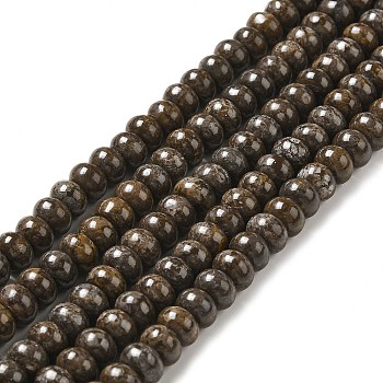 Natural Red Snowflake Obsidian Beads Strands, Rondelle, 8x5mm, Hole: 0.7mm, about 70pcs/strand, 14.76~14.96 inch(37.5~38cm)