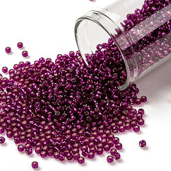 TOHO Round Seed Beads, Japanese Seed Beads, (2223) Silver Lined Dragonfruit, 11/0, 2.2mm, Hole: 0.8mm, about 5555pcs/50g