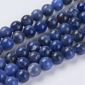 Natural Sodalite Beads Strands, Round, 8mm, Hole: 1mm, about 48pcs/strand, 15.75 inch