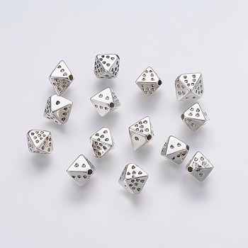 CCB Plastic Beads, Cube, Antique Silver, 8x10x8.5mm, Hole: 1mm