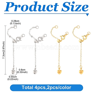 4Pcs 2 Colors Brass End Chains(FIND-YW0010-34)-2