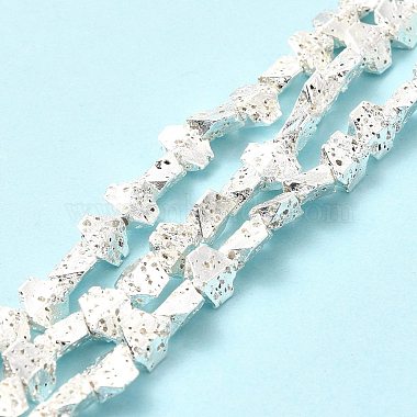 Electroplated Natural Lava Rock Beads Strands(G-G984-13S)-2