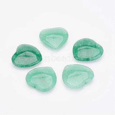 19mm Heart Green Aventurine Beads