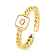 Brass Shell Open Cuff Rings for Women(RJEW-K309-38G)-4