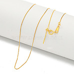 925 Sterling Silver Box Chain Necklaces, with 925 Stamp, Real 18K Gold Plated, 17.32 inch(44cm)(NJEW-C052-03G)