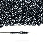 TOHO 8/0 Demi Round Beads, Japanese Seed Beads, (81) Metallic Hematite, 3x1.15mm, Hole: 1.2mm, about 33500pcs/pound(450g)(SEED-DR08-0081)