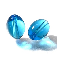 K9 Glass, Imitation Austrian Crystal Beads, Oval, Faceted, Deep Sky Blue, 11x8mm, Hole: 1.8mm(GLAA-R003-01V)