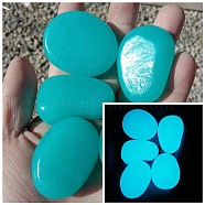 Resin Imitation Luminous Stone Display Decoration, Nuggest, Dark Turquoise, 45mm(PW-WG93589-08)