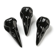 Natural Obsidian Pendants, Bird Head Skull Charms, 47~49x20~22x20~22mm, Hole: 2~2.5mm(G-M417-06A)