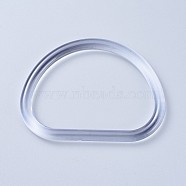 D Shape Plastic Replacement Handles, for Bag Handles Replacement Accessories, Clear, 89.5x122.5x10mm, Hole: 69x103mm(KY-WH0020-42A)