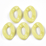 Opaque Acrylic Linking Rings, Quick Link Connectors, for Curb Chains Making, Twist, Yellow, 30x21x6mm, Inner Diameter: 16x8mm(OACR-S036-001B-G10)