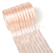 Single Face Satin Ribbon, Polyester Ribbon, Light Salmon, 3/8 inch(10mm), about 25yards/roll(22.86m/roll), 10rolls/group, 250yards/group(228.6m/group)(RC10mmY007)