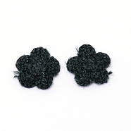 Handmade Wool Yarn Knitting Ornament Accessories, for DIY Craft Making, Flower, Dark Slate Gray, 15x3mm(DIY-WH0187-01D)