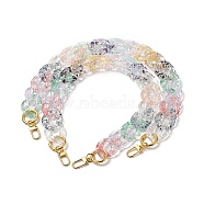 Transparent Acrylic Curban Chain Bag Handles, with Alloy Spring Gate Rings & Swivel Clasps, Colorful, 50x2.9cm, 2pcs/set(AJEW-BA00102)