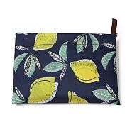 Foldable Eco-Friendly Nylon Grocery Bags, Reusable Waterproof Shopping Tote Bags, with Pouch and Bag Handle, Fruit Pattern, 52.5x60x0.15cm(ABAG-B001-27)