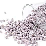 TOHO Round Seed Beads, Japanese Seed Beads, (PF554F) PermaFinish Lavender Metallic Matte, 8/0, 3mm, Hole: 1mm, about 222pcs/bottle, 10g/bottle(SEED-JPTR08-PF0554F)
