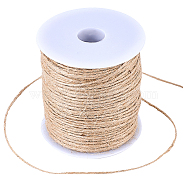 1 Roll Jute Cord, Jute String, Jute Twine, for Jewelry Making, Tan, 2mm, about 109.36 yards(100m)/roll(OCOR-BBC0001-01B)