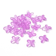 Glass Beads, for Jewelry Making, Flower, Orchid, 9.5x9.5x3.5mm, Hole: 1mm(GLAA-G079-01I)
