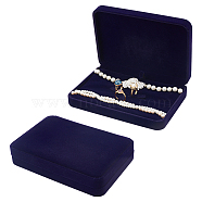 Velvet Jewelry Set Storage Gift Box, Rectangle, Midnight Blue, 17.8x12.5x3.7cm(CON-WH0104-10A)