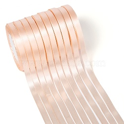 Single Face Satin Ribbon, Polyester Ribbon, Light Salmon, 3/8 inch(10mm), about 25yards/roll(22.86m/roll), 10rolls/group, 250yards/group(228.6m/group)(RC10mmY007)