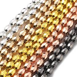 Synthetic Magnetic Hematite Beads Strands, Faceted, Oval, Mixed Color, 7x4~4.5x5.5mm, Hole: 1.2mm, about 65pcs/strand, 15.75''(40cm)(G-P518-07)