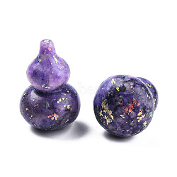 Natural Quartz Display Decorations, with Natural Opal Powder, Dyed & Heated, Gourd, Feng Shui Ornaments for Wealth, Luck, Blue Violet, 40.5x27mm(G-N330-70B)