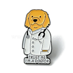 Animal Doctor Enamel Pins, Black Alloy Brooches for Backpack Clothes, Dog, 30.5x16.5x1.5mm(JEWB-H024-02EB-02)